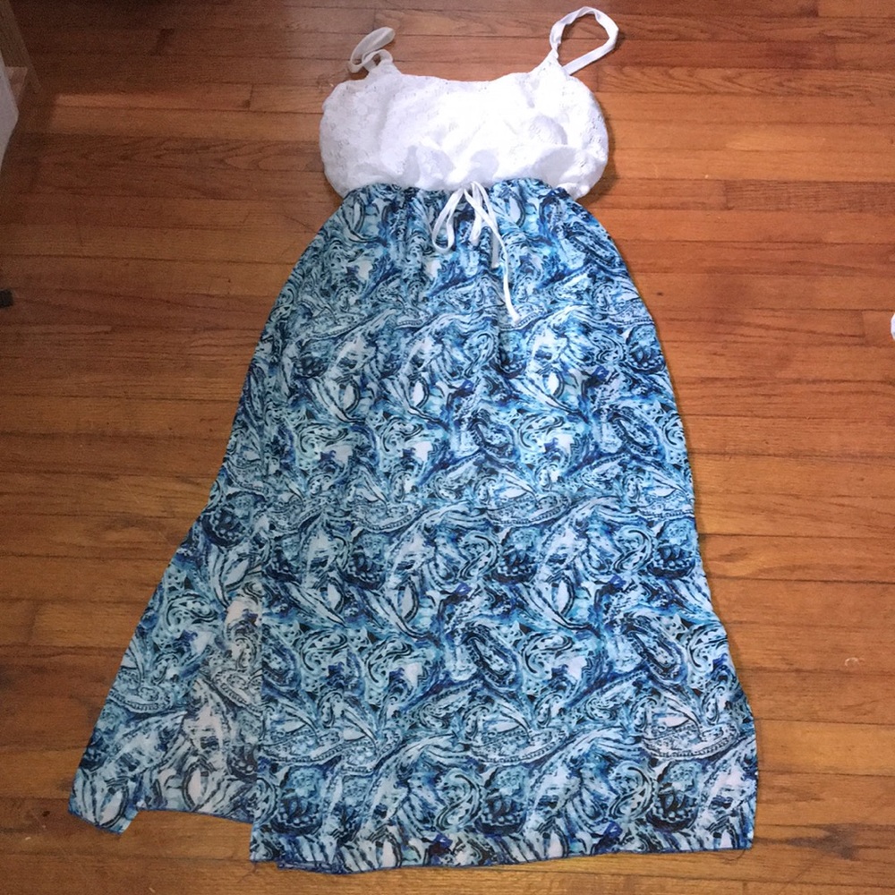 Blue and White Dress